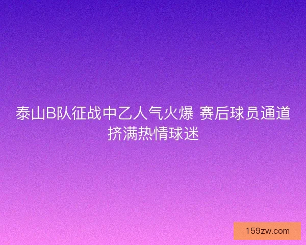 泰山B队征战中乙人气火爆 赛后球员通道挤满热情球迷